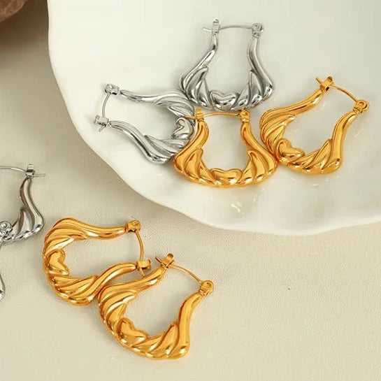 1 Pair IG Style Elegant Commute U Shape Polishing Plating 304 Stainless Steel 18K Gold Plated Earrings