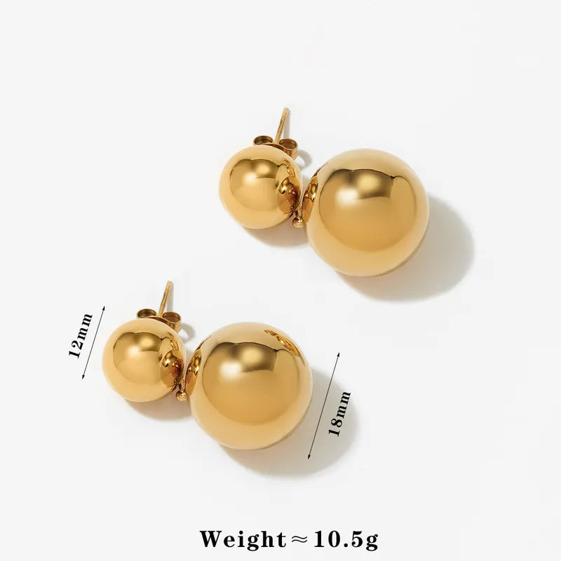 1 Pair IG Style Exaggerated Artistic Round 304 Stainless Steel 16K Gold Plated White Gold Plated Gold Plated Drop Earrings