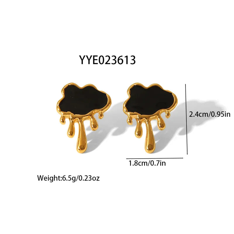 1 Pair IG Style Fairy Style Streetwear Clouds 304 Stainless Steel 18K Gold Plated Ear Studs