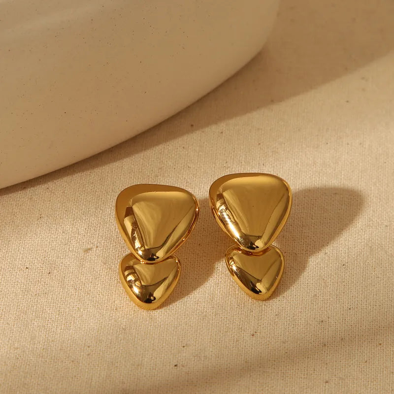 1 Pair IG Style French Style Commute Knot Red Heart 304 Stainless Steel 18K Gold Plated Ear Studs