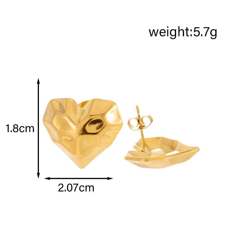 1 Pair IG Style French Style Simple Style Geometric Heart Shape Flower 304 Stainless Steel Ear Studs