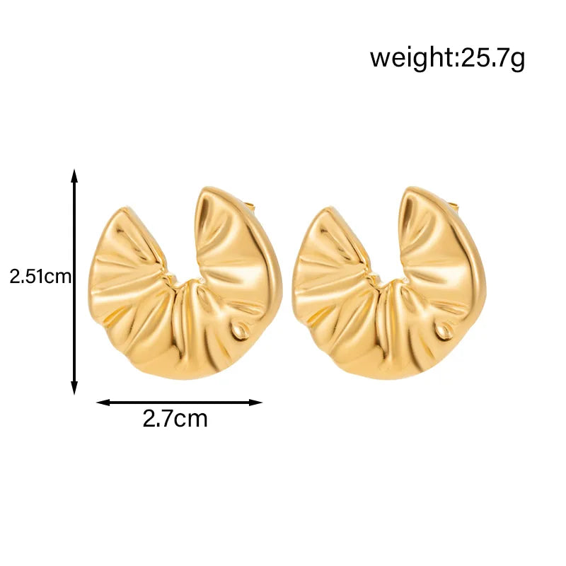 1 Pair IG Style French Style Simple Style Geometric Heart Shape Flower 304 Stainless Steel Ear Studs