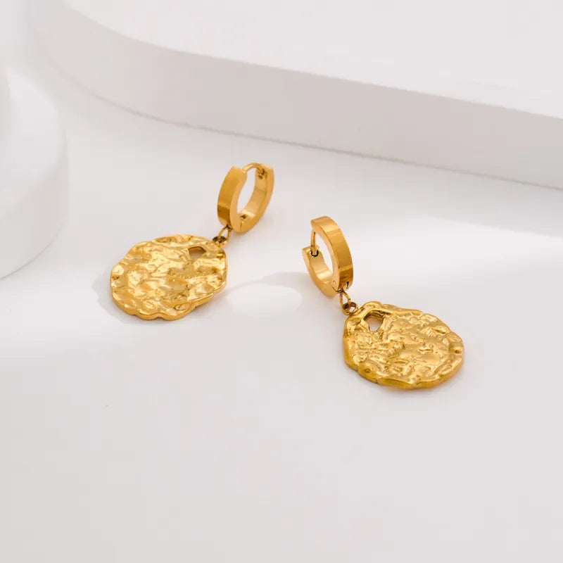 1 Pair IG Style French Style Simple Style Irregular Plating 316 Stainless Steel 18K Gold Plated Drop Earrings