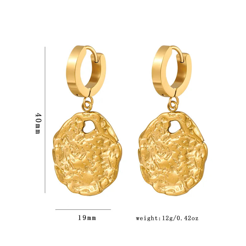 1 Pair IG Style French Style Simple Style Irregular Plating 316 Stainless Steel 18K Gold Plated Drop Earrings