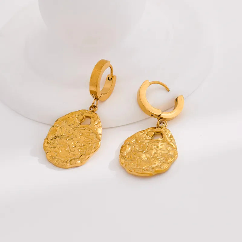 1 Pair IG Style French Style Simple Style Irregular Plating 316 Stainless Steel 18K Gold Plated Drop Earrings