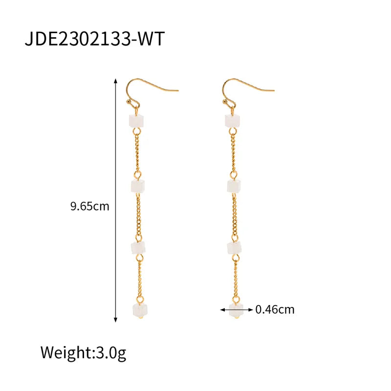 1 Pair IG Style Geometric Tassel 304 Stainless Steel 18K Gold Plated Drop Earrings