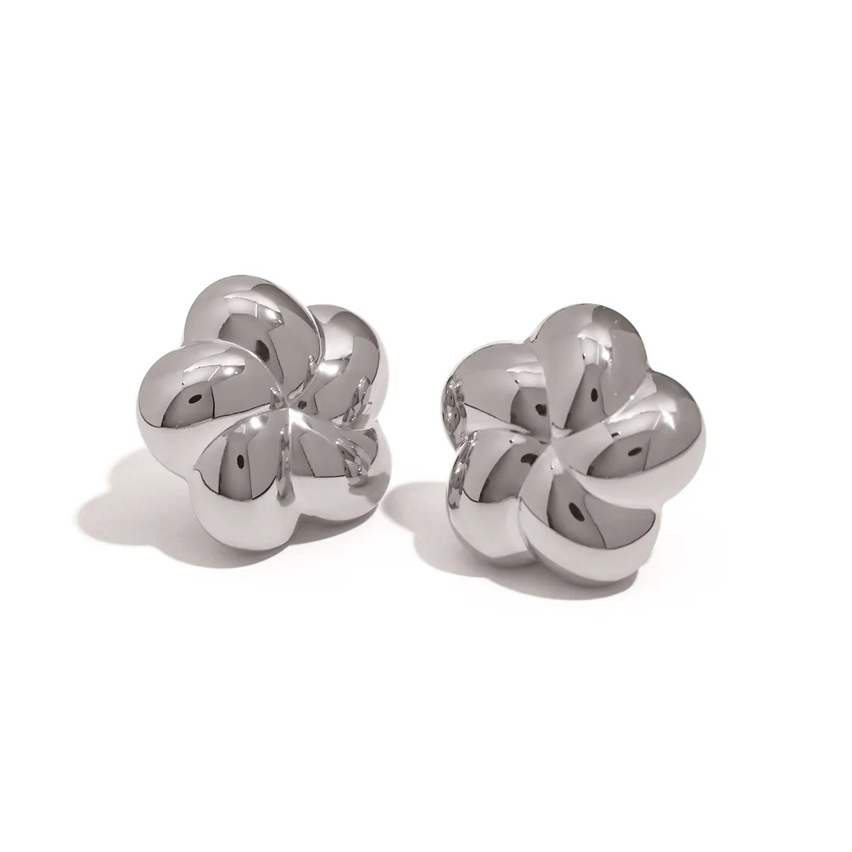 Modern Style Classic Style Flower Plating 316 Stainless Steel 18K Gold Plated Ear Studs