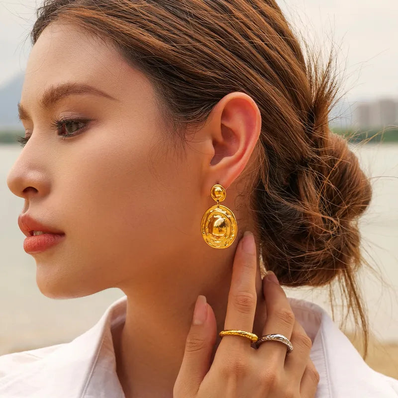 1 Pair IG Style Modern Style Classic Style Geometric 304 Stainless Steel 18K Gold Plated Drop Earrings