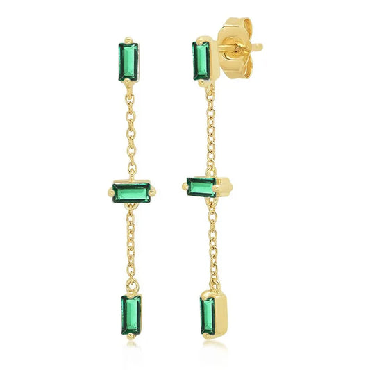 1 Pair IG Style Modern Style Geometric Rhombus Inlay Copper Zircon Drop Earrings