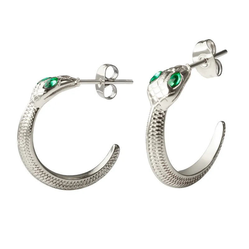 1 Pair IG Style Retro Snake 304 Stainless Steel Ear Studs