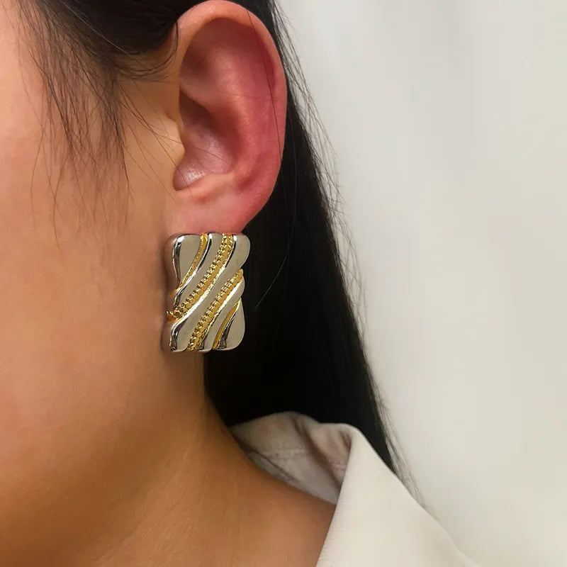 1 Pair IG Style Simple Style Classic Style Geometric Plating Copper 18K Gold Plated Drop Earrings