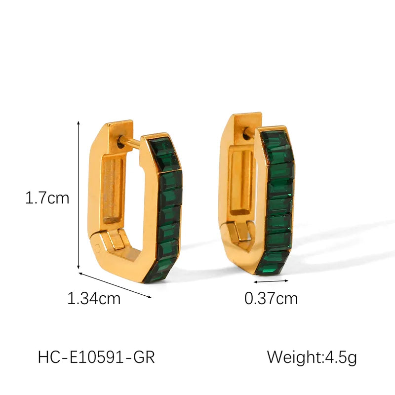 1 Pair IG Style Simple Style Classic Style O-Shape 304 Stainless Steel 18K Gold Plated Earrings