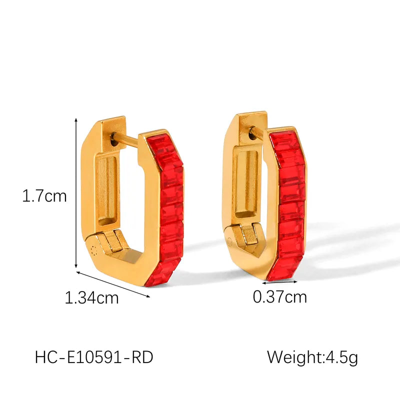 1 Pair IG Style Simple Style Classic Style O-Shape 304 Stainless Steel 18K Gold Plated Earrings