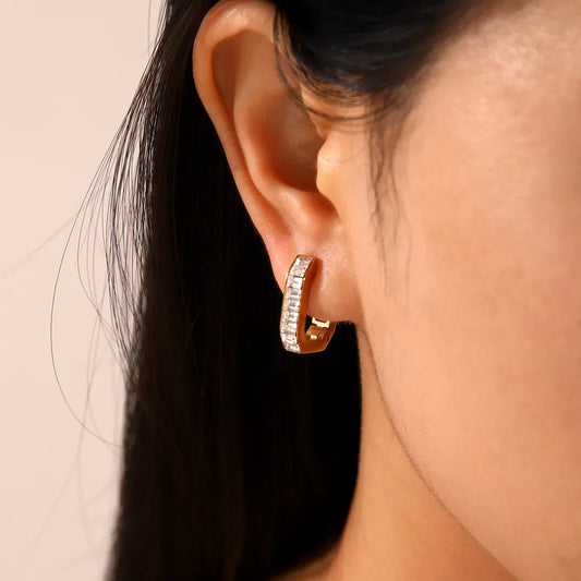 1 Pair IG Style Simple Style Classic Style O-Shape 304 Stainless Steel 18K Gold Plated Earrings