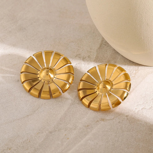 1 Pair IG Style Simple Style Daisy 304 Stainless Steel 18K Gold Plated Ear Studs