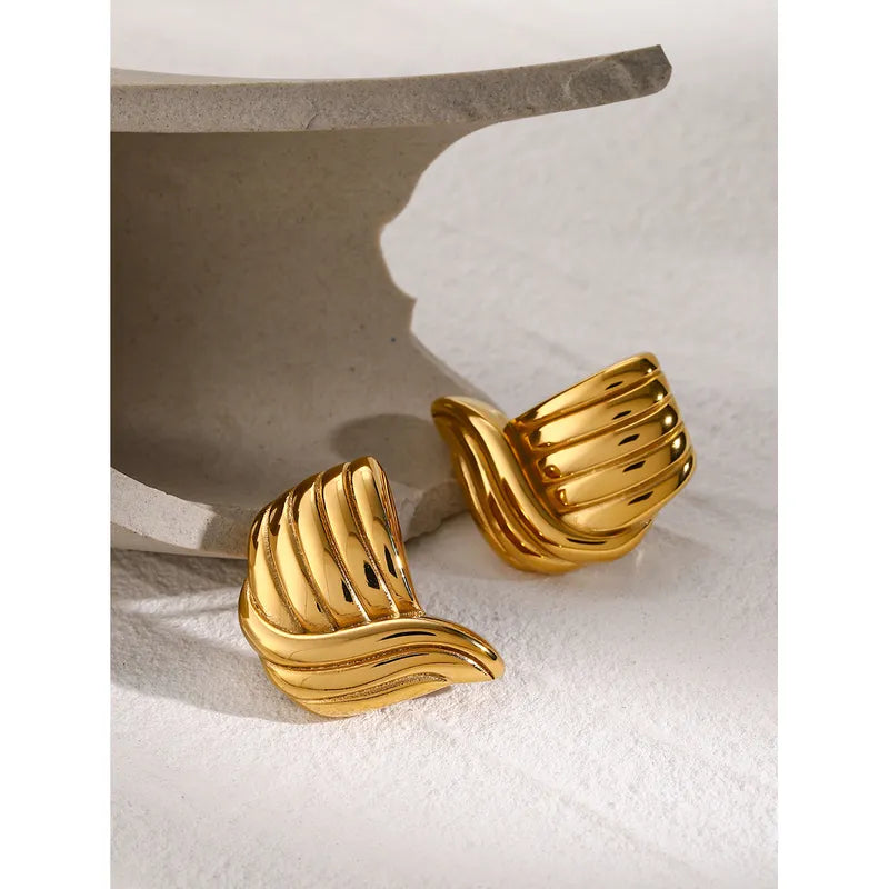 1 Pair IG Style Simple Style Geometric 316 Stainless Steel 18K Gold Plated Ear Studs