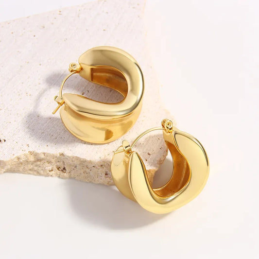 1 Pair IG Style Simple Style Geometric Solid Color 304 Stainless Steel 18K Gold Plated Gold Plated Earrings