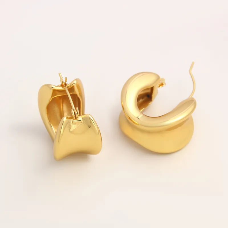 1 Pair IG Style Simple Style Geometric Solid Color 304 Stainless Steel 18K Gold Plated Gold Plated Earrings