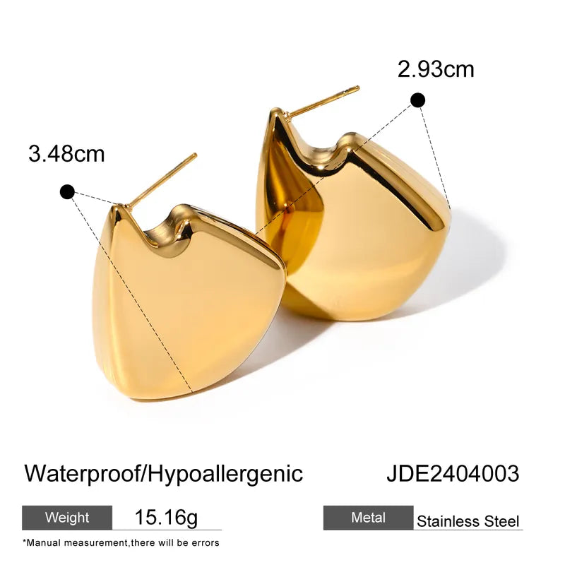 1 Pair IG Style Simple Style Geometric Solid Color 316 Stainless Steel 18K Gold Plated Ear Studs