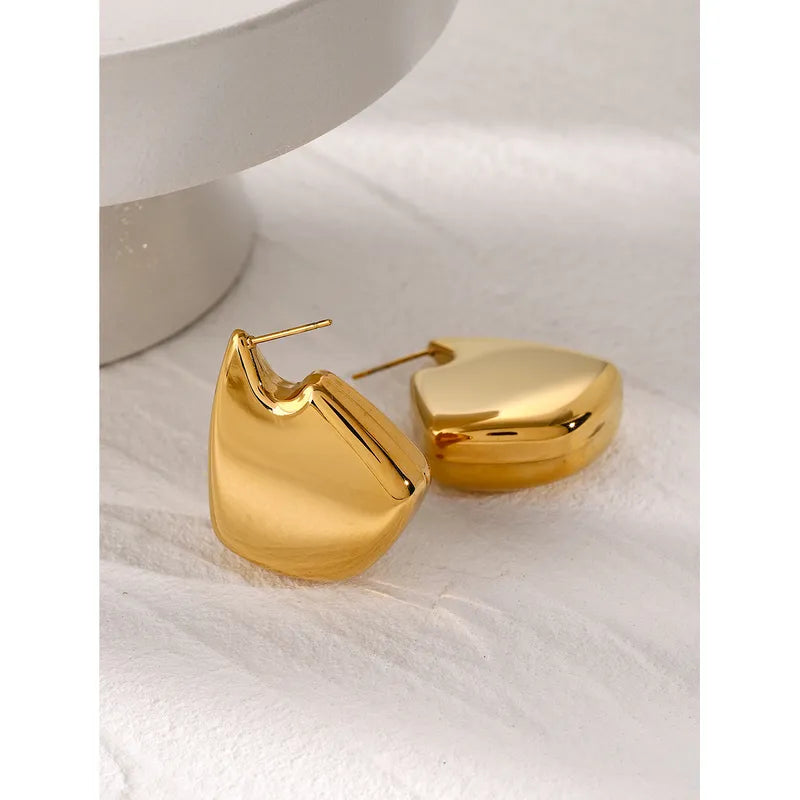 1 Pair IG Style Simple Style Geometric Solid Color 316 Stainless Steel 18K Gold Plated Ear Studs