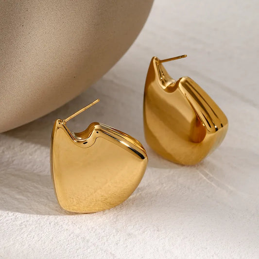 1 Pair IG Style Simple Style Geometric Solid Color 316 Stainless Steel 18K Gold Plated Ear Studs