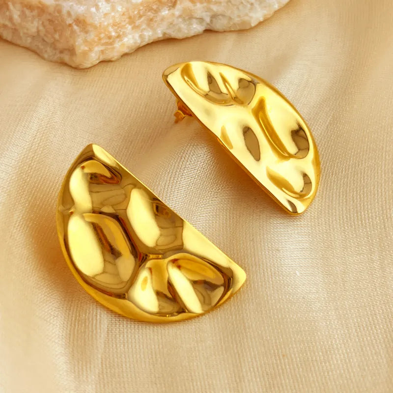 1 Pair IG Style Simple Style Irregular Solid Color Plating 304 Stainless Steel 18K Gold Plated Ear Studs