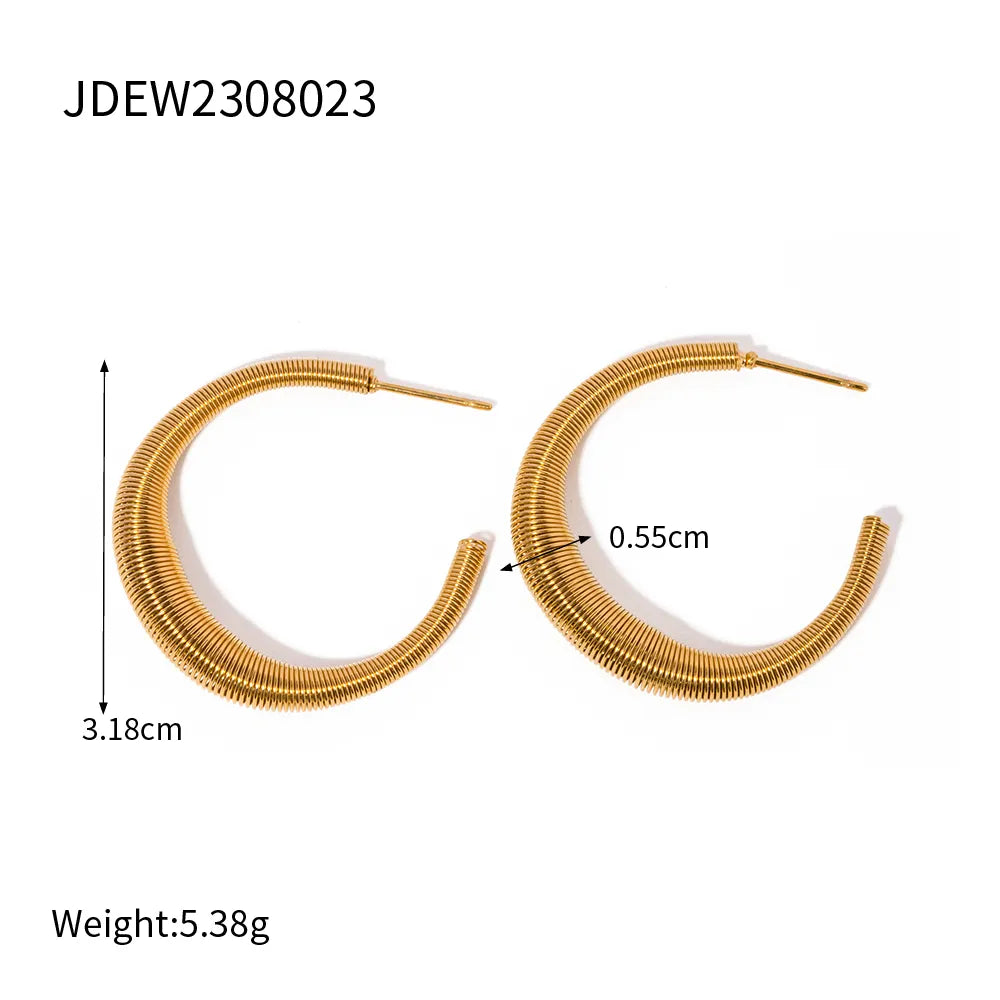 1 Pair IG Style Simple Style Moon Solid Color 304 Stainless Steel 18K Gold Plated Ear Studs