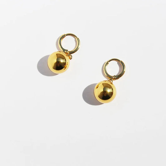 1 Pair IG Style Simple Style Round Brass 24K Gold Plated Drop Earrings