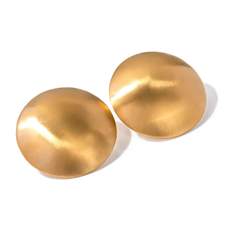 1 Pair IG Style Simple Style Round Stainless Steel 18K Gold Plated Ear Studs