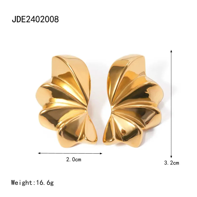 1 Pair IG Style Simple Style Solid Color 316 Stainless Steel 18K Gold Plated Ear Studs