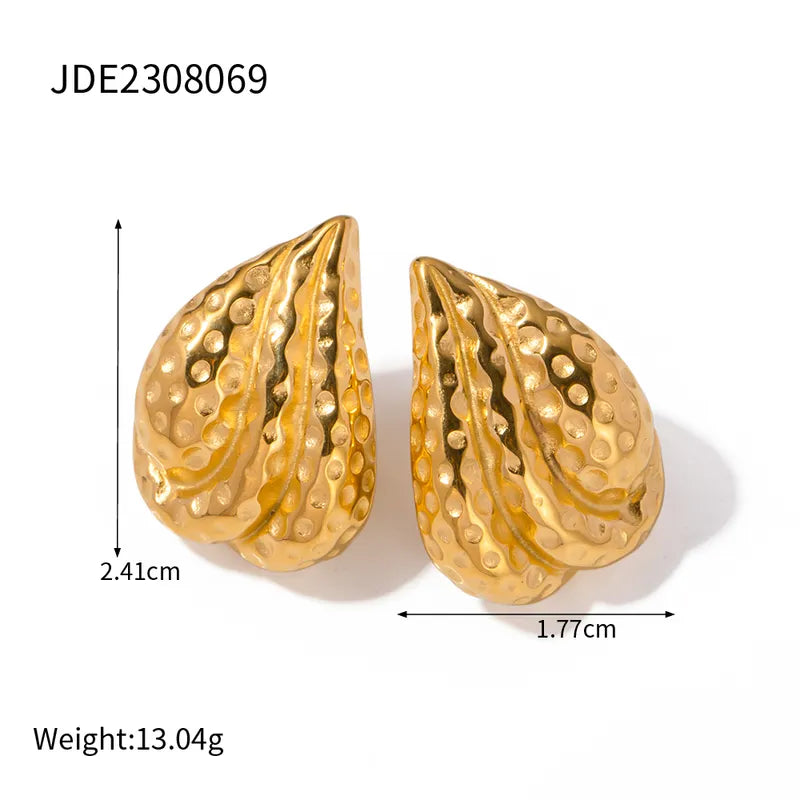 1 Pair IG Style Simple Style Solid Color 316 Stainless Steel 18K Gold Plated Ear Studs