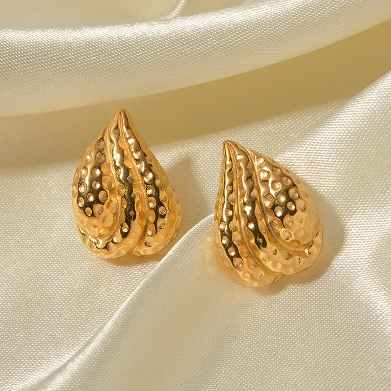 1 Pair IG Style Simple Style Solid Color 316 Stainless Steel 18K Gold Plated Ear Studs