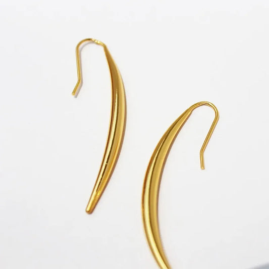 1 Pair IG Style Simple Style Solid Color Brass 24K Gold Plated Ear Hook