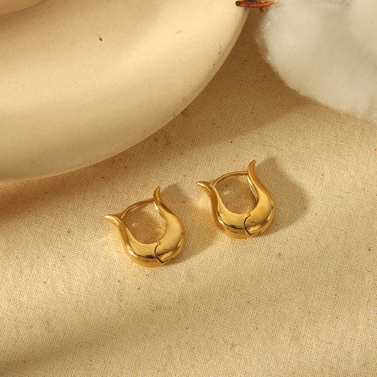 1 Pair IG Style Simple Style Solid Color Polishing 304 Stainless Steel 18K Gold Plated Earrings