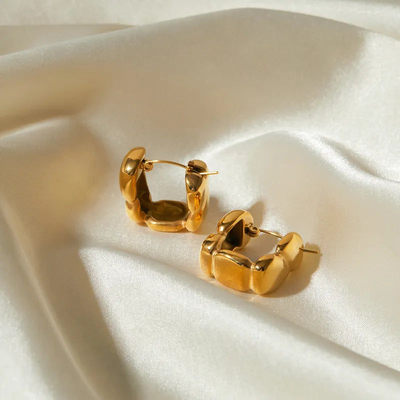 1 Pair IG Style Simple Style Square 304 Stainless Steel 18K Gold Plated Earrings