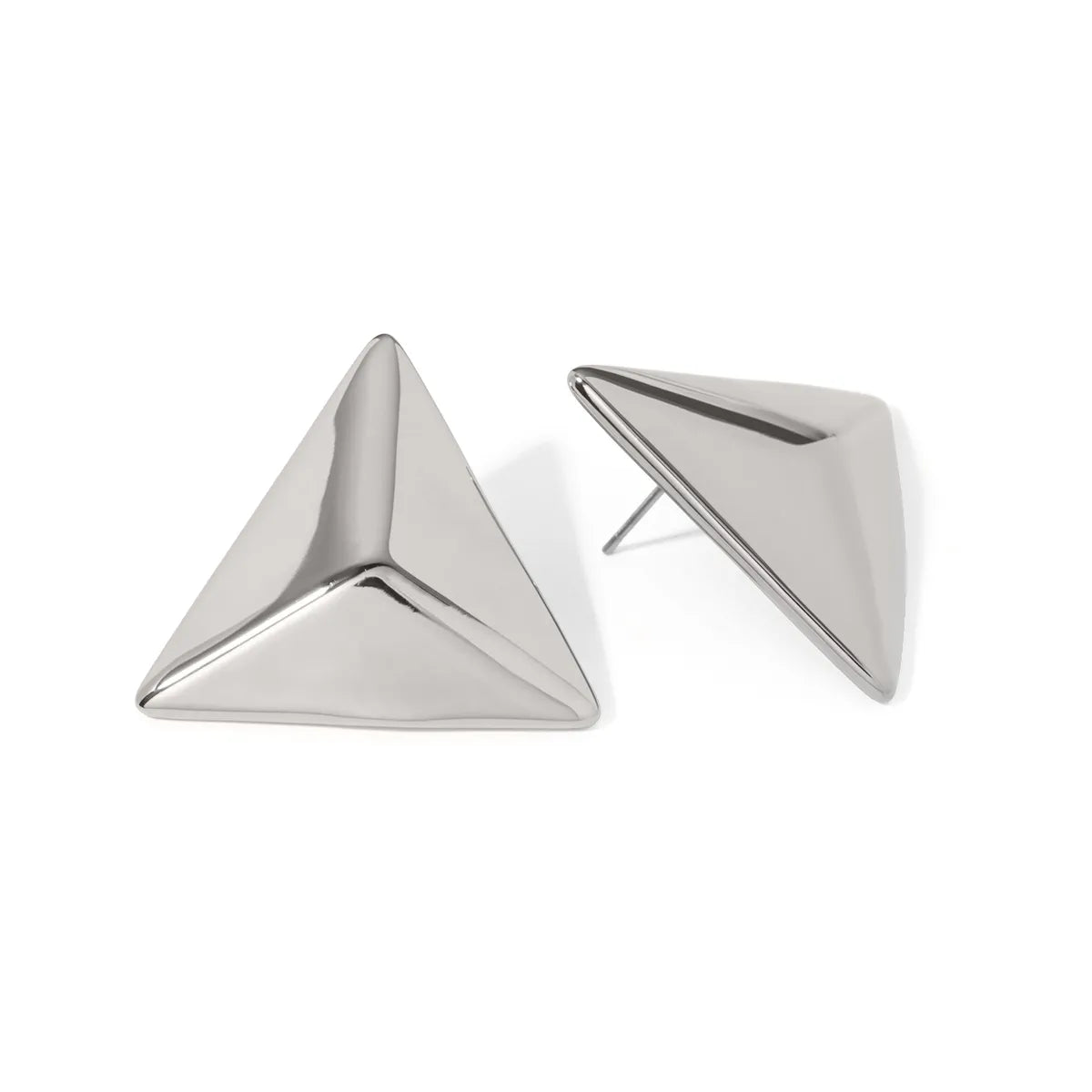 1 Pair IG Style Simple Style Triangle 304 Stainless Steel 18K Gold Plated Ear Studs