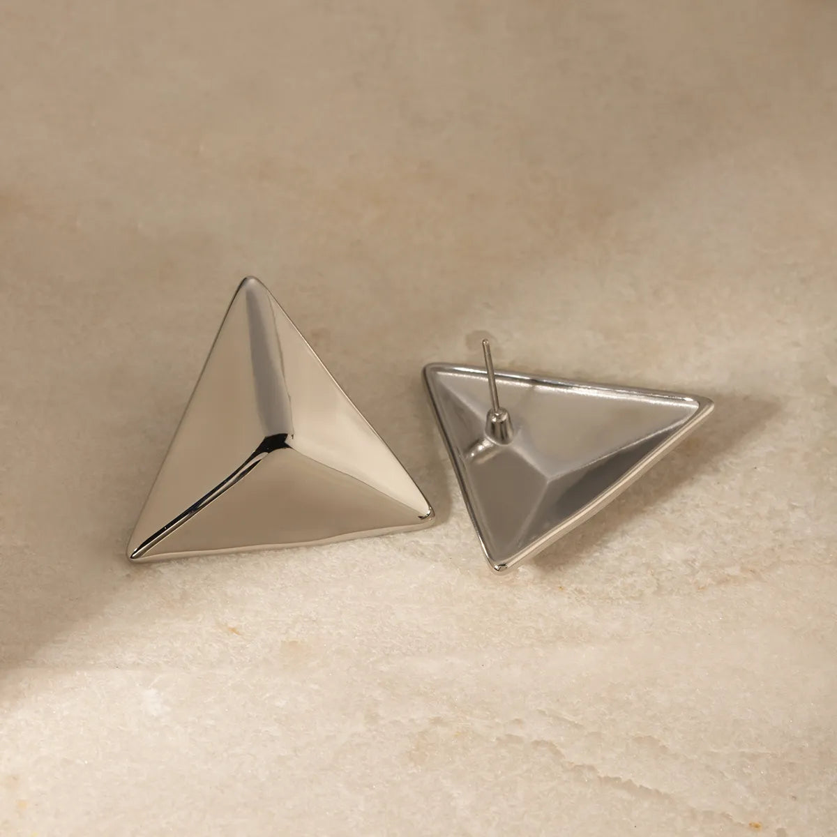 1 Pair IG Style Simple Style Triangle 304 Stainless Steel 18K Gold Plated Ear Studs