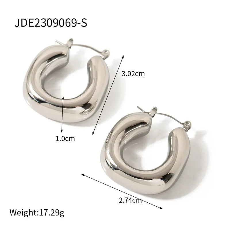 1 Pair IG Style Simple Style U Shape Solid Color 304 Stainless Steel 16K Gold Plated Earrings