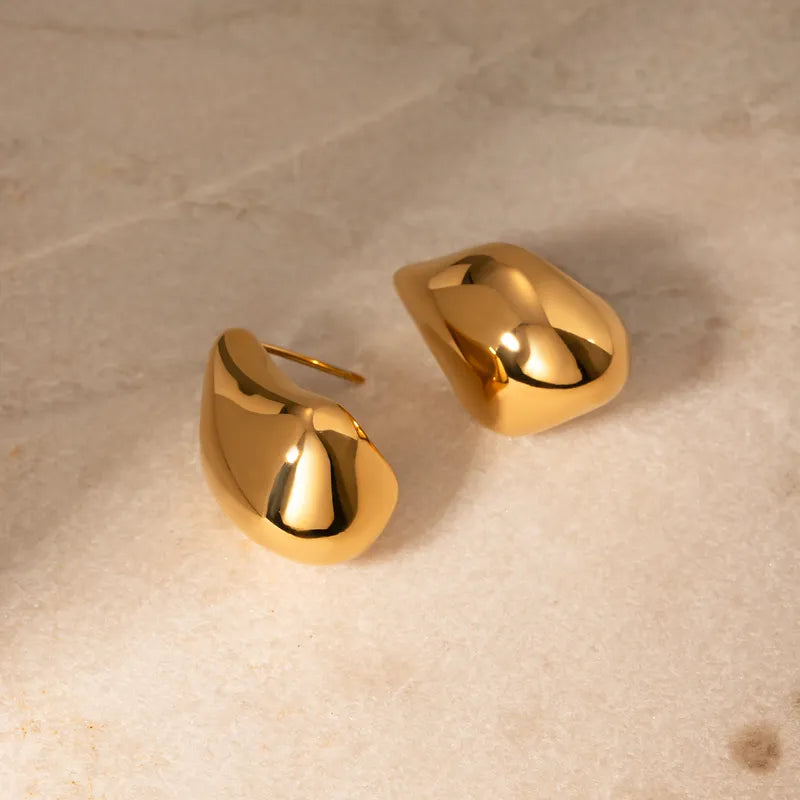 1 Pair IG Style Simple Style Water Droplets 316 Stainless Steel 18K Gold Plated Ear Studs