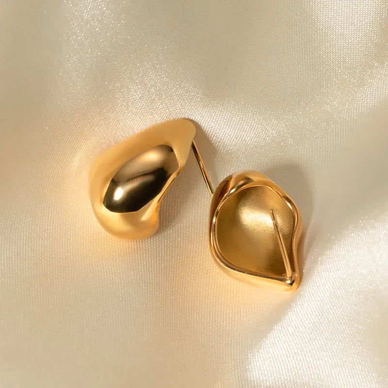 1 Pair IG Style Simple Style Water Droplets 316 Stainless Steel 18K Gold Plated Ear Studs