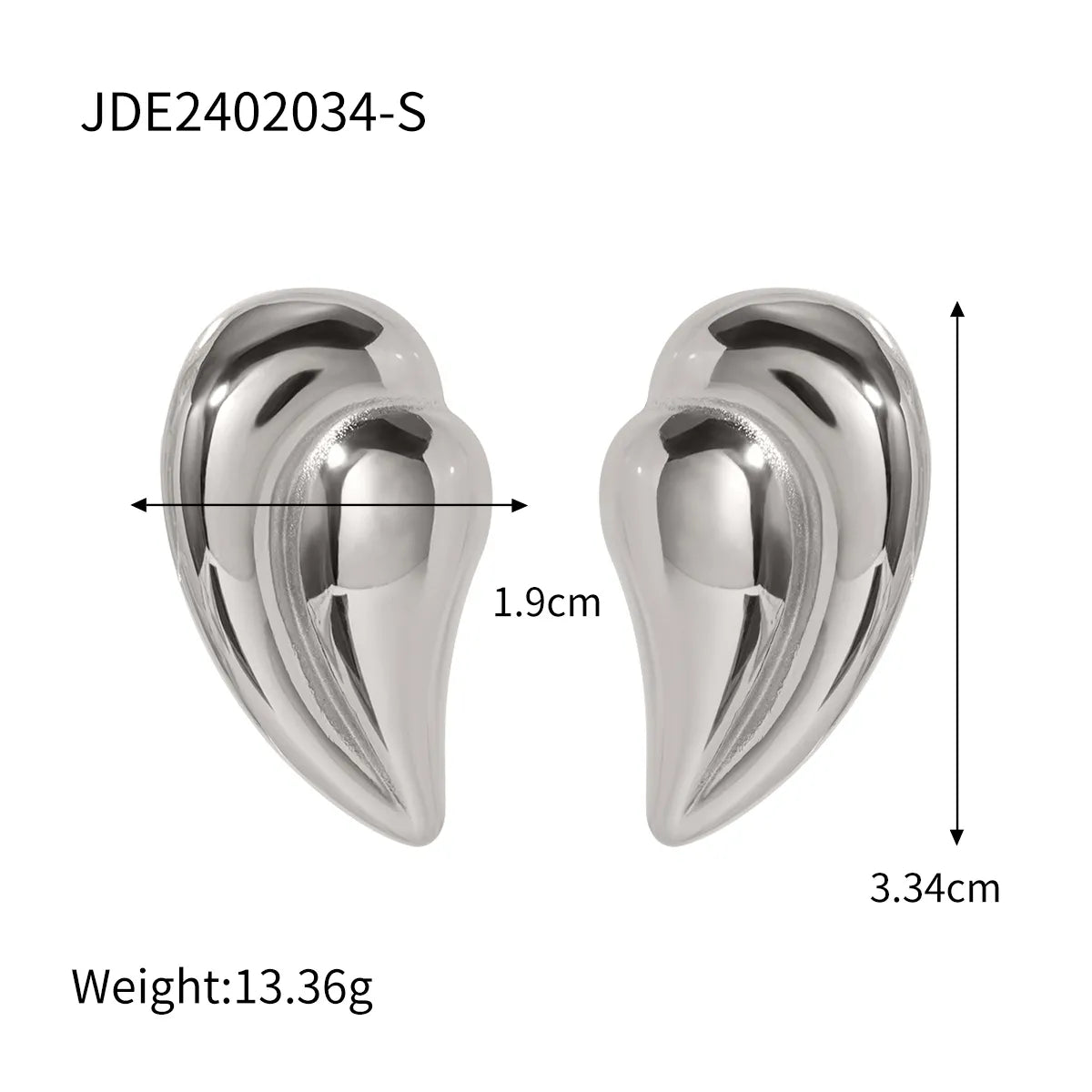 1 Pair IG Style Simple Style Water Droplets 316 Stainless Steel 18K Gold Plated Ear Studs