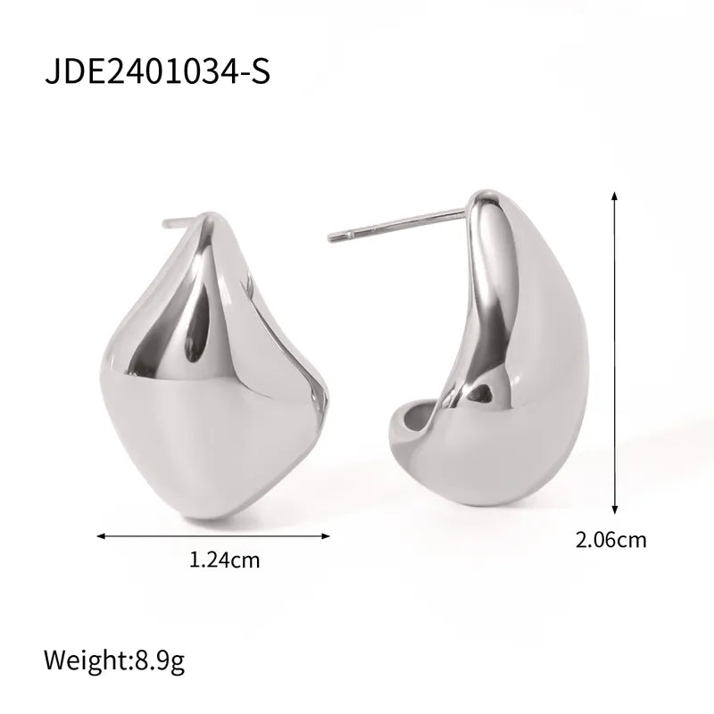 1 Pair IG Style Simple Style Water Droplets 316 Stainless Steel 18K Gold Plated Ear Studs