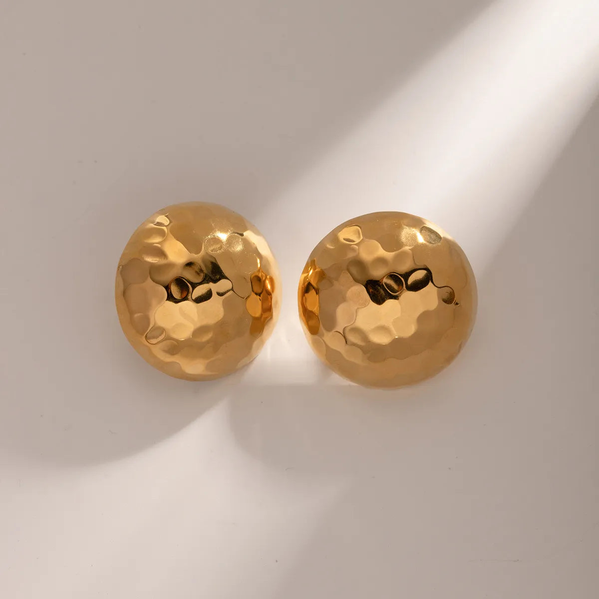 1 Pair IG Style Solid Color 316 Stainless Steel 18K Gold Plated Ear Studs