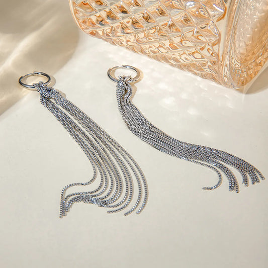 1 Pair IG Style Tassel Solid Color 304 Stainless Steel 18K Gold Plated Drop Earrings