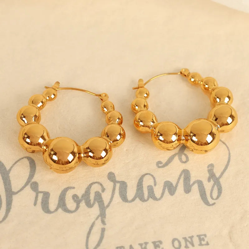 1 Pair IG Style Vintage Style French Style Geometric Polishing Plating 304 Stainless Steel 18K Gold Plated Earrings