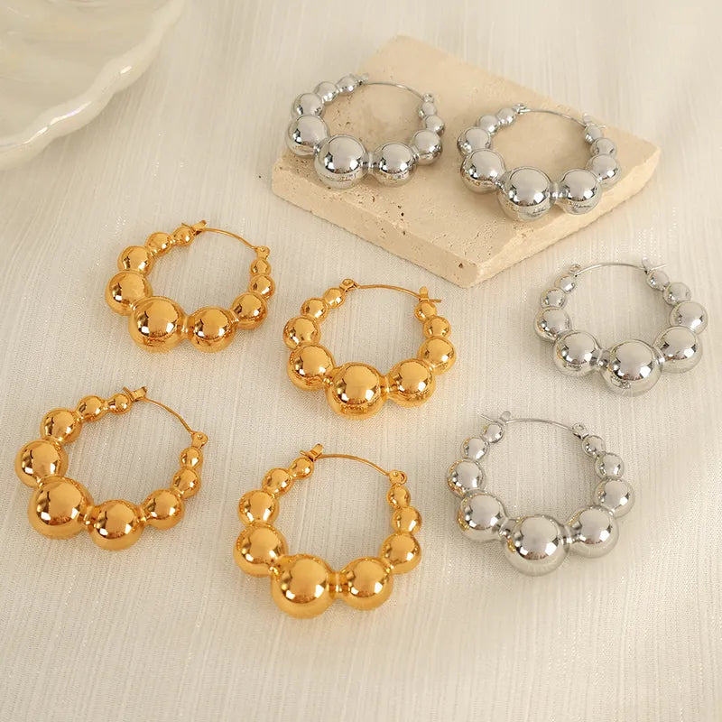 1 Pair IG Style Vintage Style French Style Geometric Polishing Plating 304 Stainless Steel 18K Gold Plated Earrings