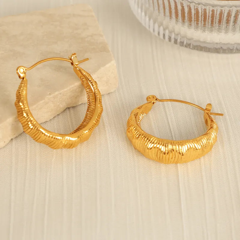 1 Pair IG Style Vintage Style Simple Style Geometric Polishing Plating 304 Stainless Steel 18K Gold Plated Earrings