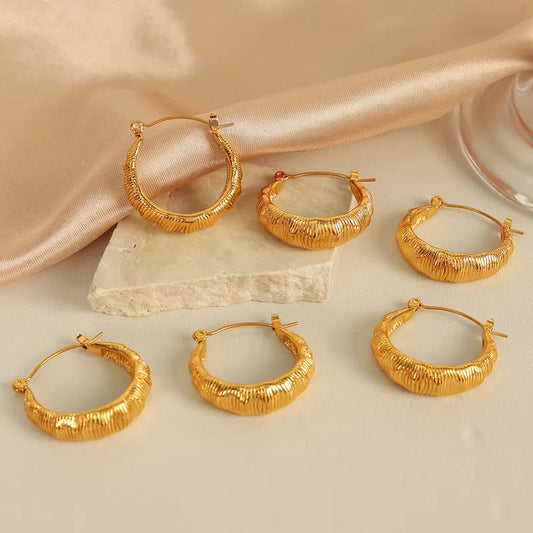 1 Pair IG Style Vintage Style Simple Style Geometric Polishing Plating 304 Stainless Steel 18K Gold Plated Earrings