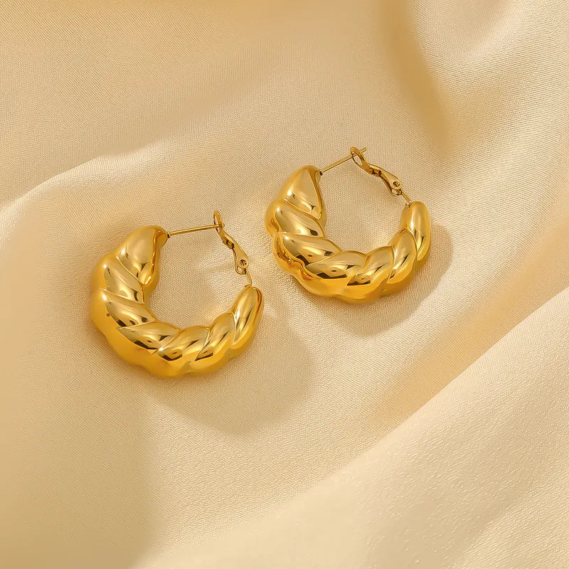 1 Pair IG Style Vintage Style Simple Style U Shape Simple 316 Stainless Steel 18K Gold Plated Earrings