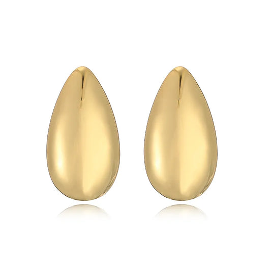 1 Pair Ig Style Casual Simple Style Water Droplets Plating Inlay Copper Zircon 18k Gold Plated Ear Studs